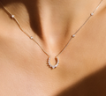 Double Confidence Necklace in White Gold with White Diamonds